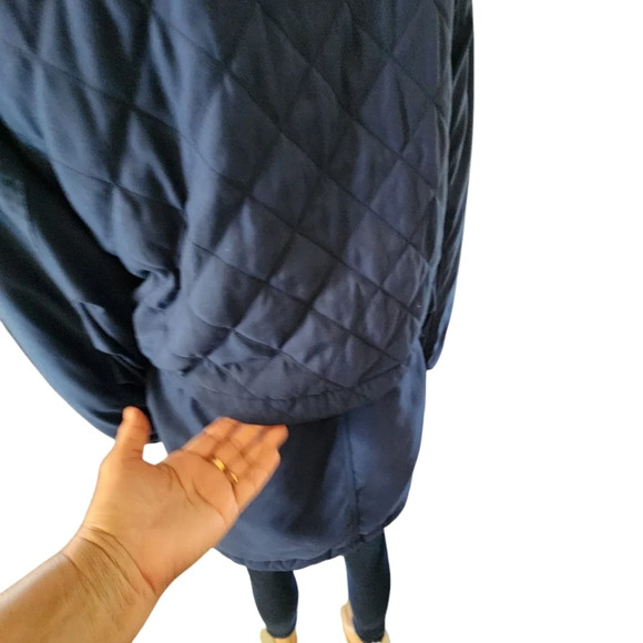 Jacqueline Ferrar Quilted Hooded Jacket Women Size Petite Large Blue Polyester - Picture 14 of 14